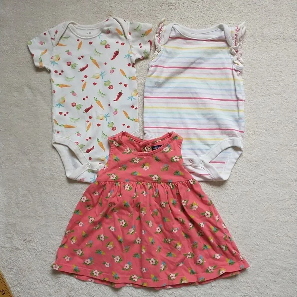 Baby Gap Short Sleeve Bodysuits Sleeveless Dress Baby Girl 0-3 Months Cotton